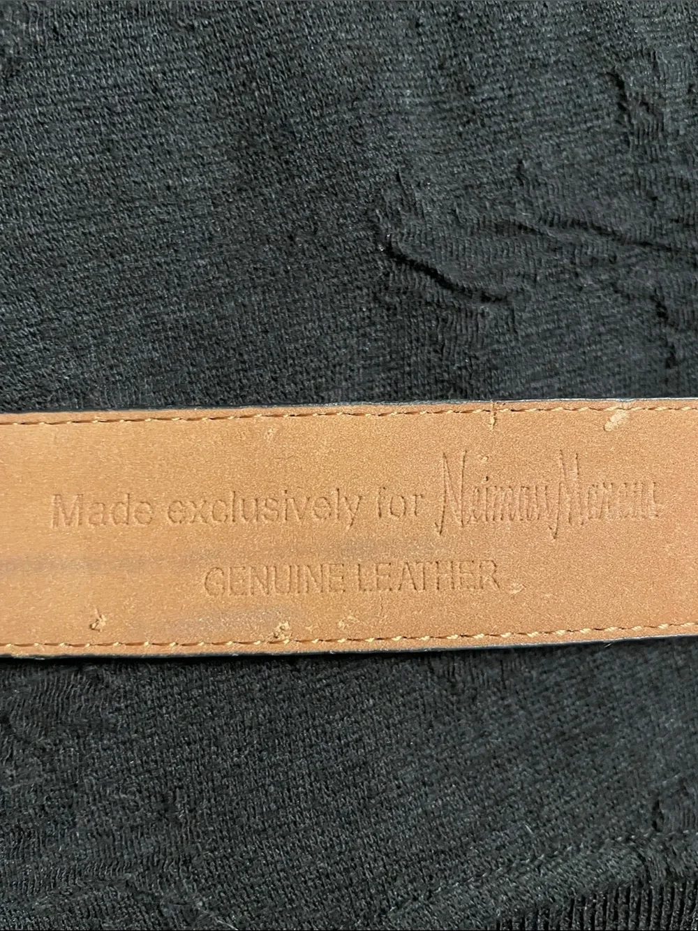Neiman Marcus Classic Black Leather Men's Belt - 36